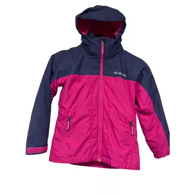 Columbia Interchange Pink Blue 3 in 1 Winter Jacket Girl's Size Small 7 8