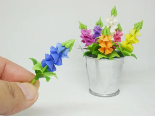1 pc Miniature Foxglove Flower Clay Miniature Dollhouse Handmade Decoration 1:12