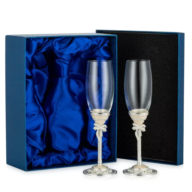 Sziqiqi Wedding Toasting Flutes Enamel Champagne Glasses for Mr. and Mrs, Bri...