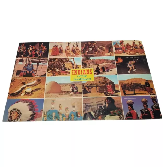 Indians of the Southwest Vintage Postcard Taos Apache Zuni Navajo Pueblo Unused