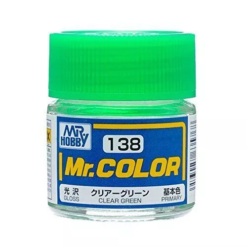 Mr. Hobby C138 Mr. Color Gloss Clear Green Lacquer Paint 10ml - US