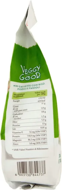San Carlo Veggy Good Gallette con Riso e Tre Legumi 65g Snack Vegano 2