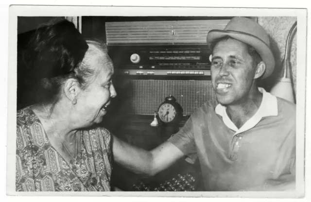 Odd weird strange vintage photo grandma, tooth fairy and old radio Russia *8093F