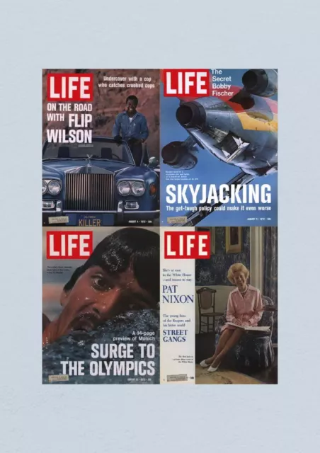 Life Magazine Lot of 4 Full Month of August 1972 4, 11, 18, 25