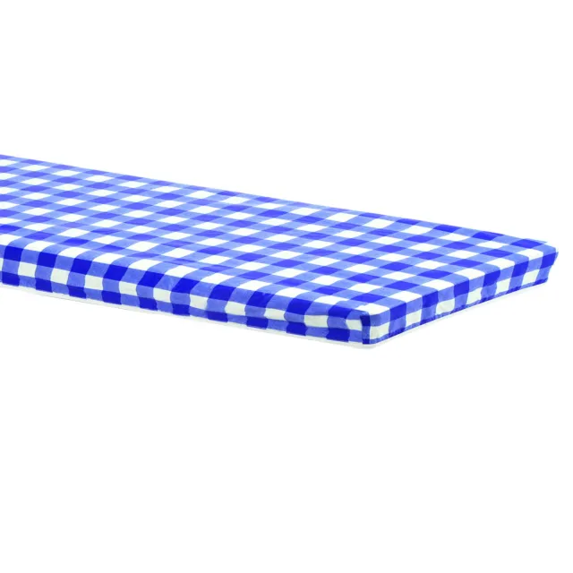 Picnic Table Cover PVC Vinyl Fitted 6ft Tablecloth with Flannel Backing, Blue