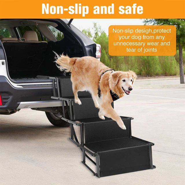 PORTABLE FOLDING DOG Ramps for Car SUV Truck NonSlip Pet Ramp Steps