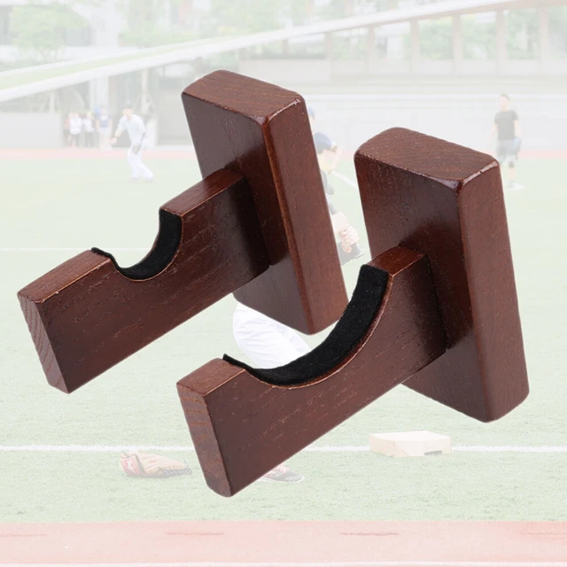 2 Pair Baseball Bat Wall Mounted Display Holder Stand Brackets Hanger Coat