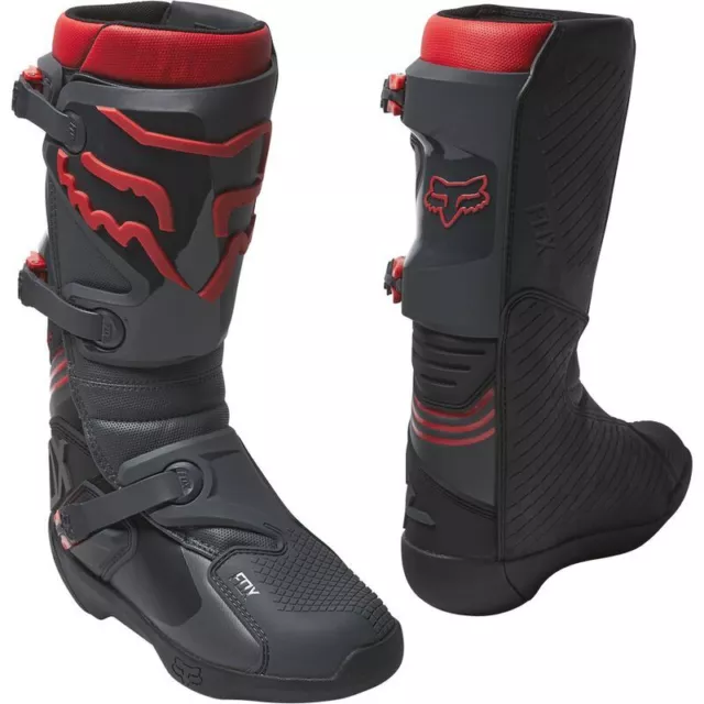 Fox Comp Maletero Botas de Motocross Enduro TPU Hd-Gummi EU46 US12 Negro/Rojo