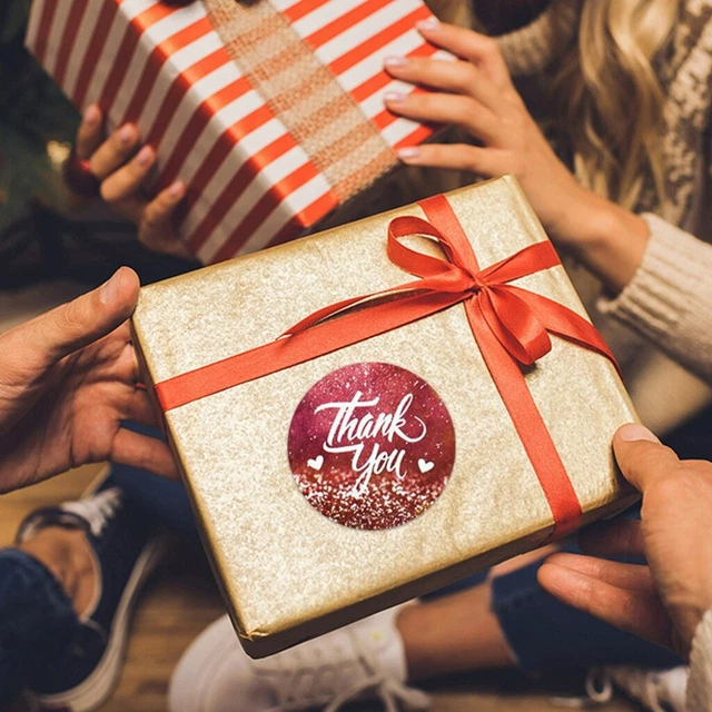 Präsentieren Geschenk Aufkleber Danke Kreis Etiketten Abdichtung Paster 12