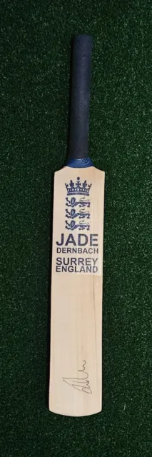 Hand Signed Miniature Cricket Bat - Jade Dernbach - Surrey & England