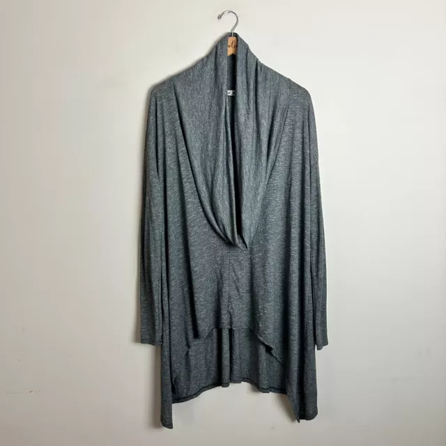 Michael Stars Gray Cowl Neck Long Sleeve Poncho Style Shirt Top OS