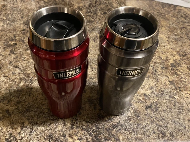 Set of 2 Thermos Coffee Travel Mug Tumblers Stainless Steel Insulated 16 oz