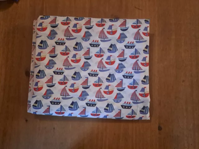 4.60 metres of 100% Cotton , Red,white,blue yacht patterned Material.