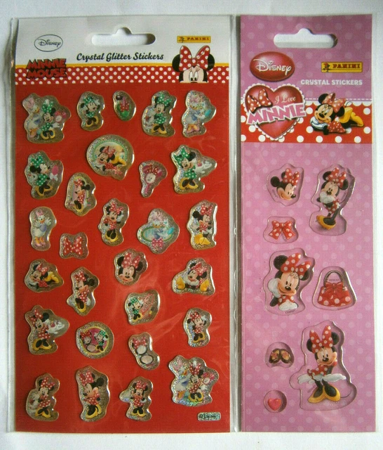 2 x Minnie Mouse  Aufkleber * Sticker * Cristal Glitter * Disney  * Neu * OVP