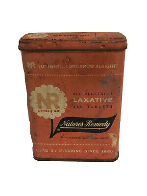 Vintage Tin Advertising Natures Remedy Medical Laxative