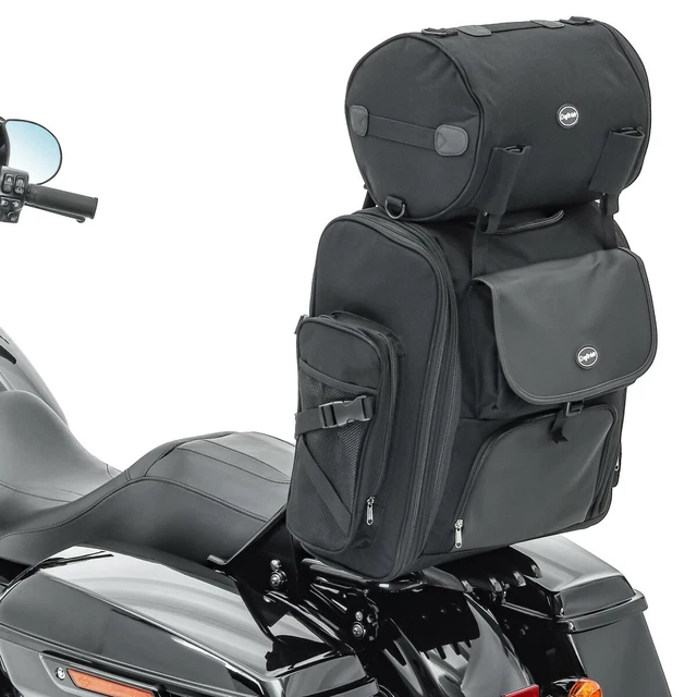Sacoche De Sissy Bar Craftride Pour Indian Chief / Dark Horse - Modèle SB3 Noir, NEUVE
