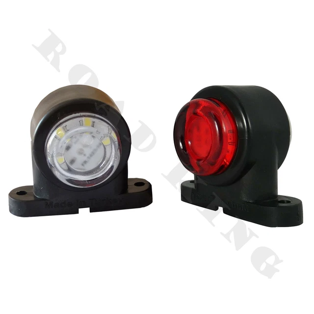 4 Luci LED Rosse 12/24V Per Camper, Camion E Rimorchio - Lunghe 240mm - 15 LED