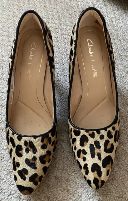 Clarks leopard print heels online