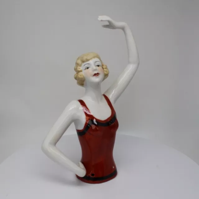 Art Deco Style Half doll Figurine Pin-up Half Doll Pincushion Arms Away French S