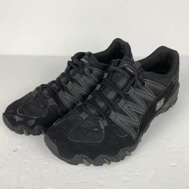 Skechers Shoes Womens 7 Compulsions Hiking Sneaker Lace Up 22126 Black Leather