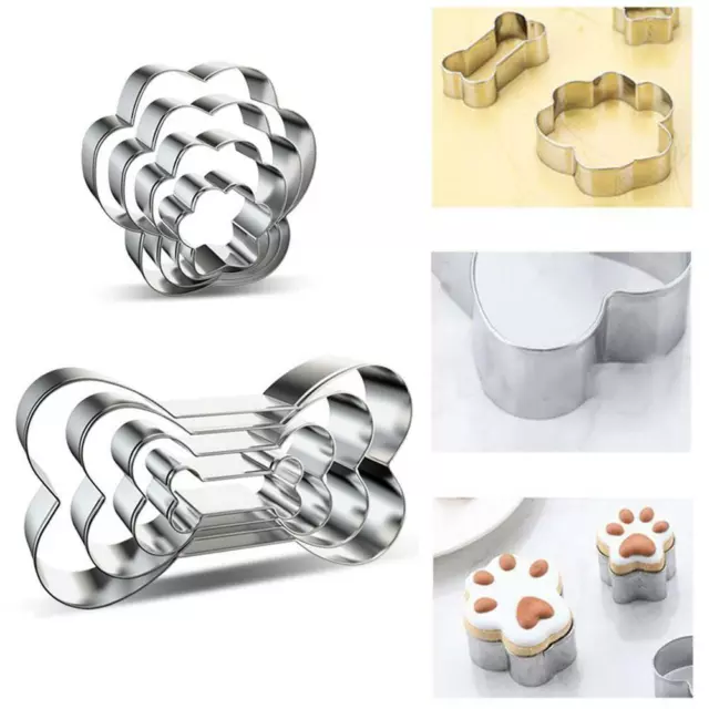 4Pcs/Set Dog Bone Shaped Biscuit Cake Cookie Cutter Mold Mould