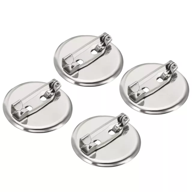 150Pcs Brooch Clasp Pins Disc Base 23mm Blank Trays for ID Badges, Silver Tone