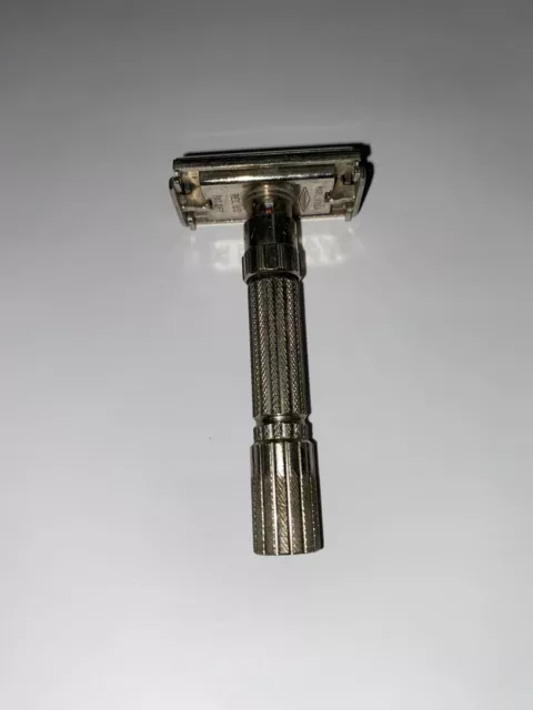 Vintage 1959 (E4) Gillette Fatboy TTO Adjustable Safety Razor USED