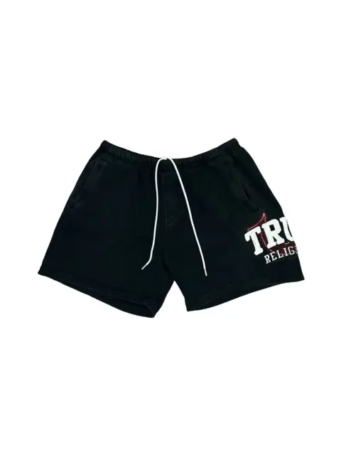 True Religion Fleece Jogger Sweat Shorts Black Men's Size Medium