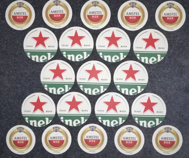 21 x Heineken Amstel Beer Mats - Home Bar / Home Pub Experience
