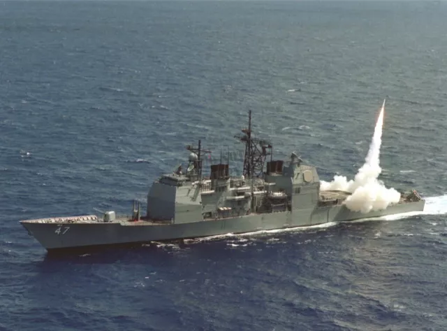 US NAVY USN guided missile cruiser USS TICONDEROGA (CG-47) DD 8X12 PHOTOGRAPH