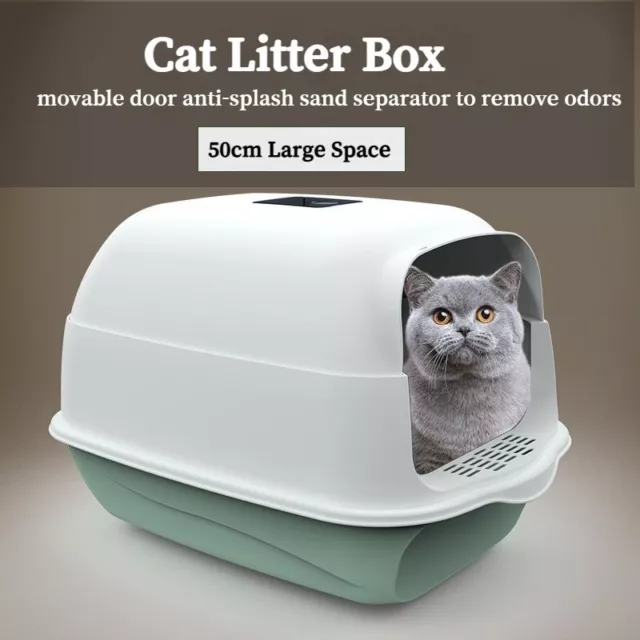 Large Space Fully Enclosed Clamshell-type Spatter-proof Cat Litter Box Toilet AU