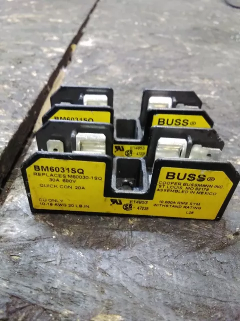 Cooper Bussman BM6031SQ Buss Fuse Block Holder Lot of 2