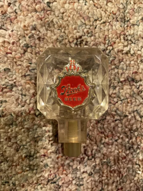Vintage Stroh's Beer Tap Pull Handle Clear Acrylic