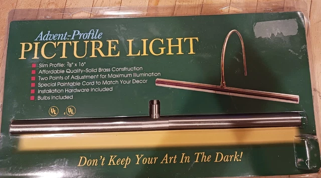 Advent Profile Picture Light 16" satin nickel/ Brass Picture Light House of Troy