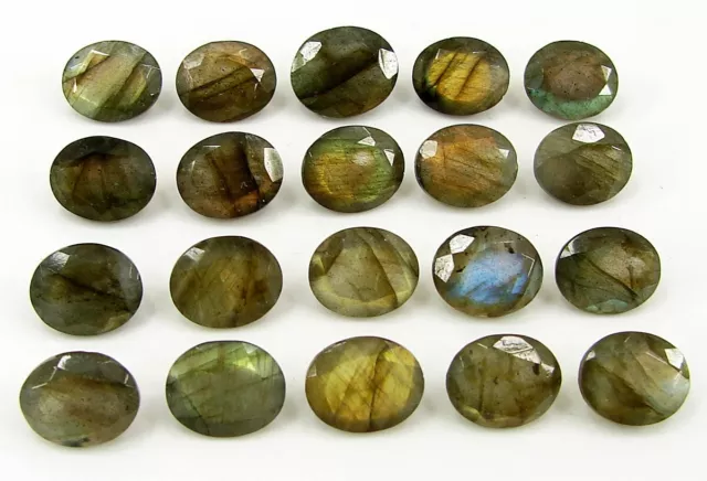 70.10 CT Naturel Labradorite Pierre Précieuse 11-12 MM Coupe Ovale 20 Pcs Lot -