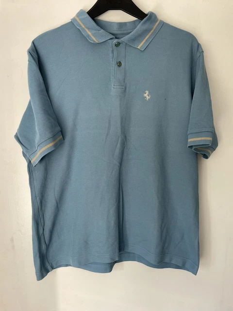 Fila Ferrari Polo Shirt Button Up Large Blue