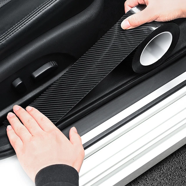 Car Door Sill Scuff Protector Plate Sticker Carbon Fibre Cover Anti-Kick Parts