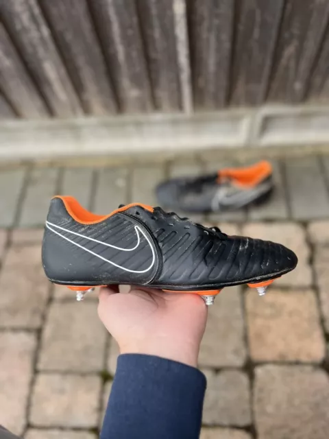 NIKE TIEMPO LEGEND FG SG UK 9 Ronaldinho R10 White Gold Football
