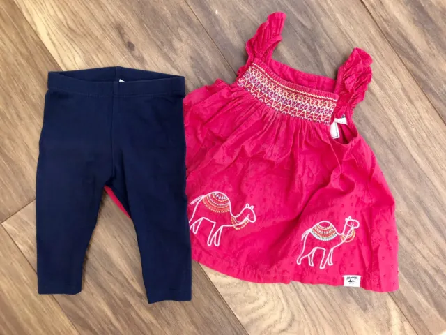 Mantaray (Debenhams) Baby Girl summer dress and leggings set Age 0-3 months