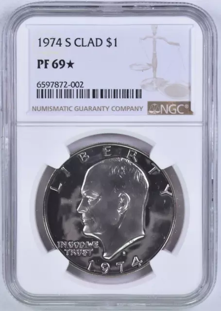 1974 S Eisenhower Ike Dollar $1 NGC PF69 STAR ✯  ✯ STAR Rare Proof ✯ Read ✯ ✯