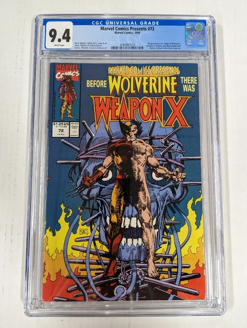 Marvel Comics Presents #72 CGC 9.4 1991 Wolverine Origin 1st Weapon X