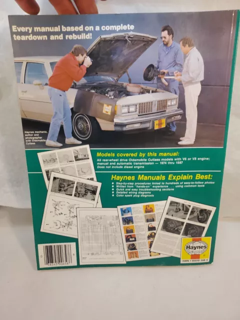 Haynes OLDSMOBILE CUTLASS 1974 thru 1988 Automotive Repair Manual V6 & V8 3