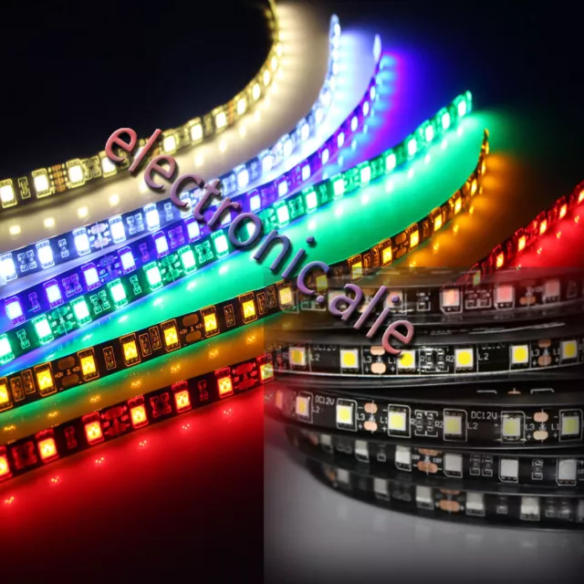 DC12V 5M 5050 300LED Strip Light car DRL DIY tape lamp Black PCB Waterproof IP65 2