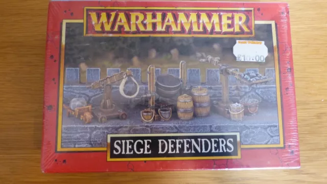 Warhammer Wfb Fantasy - Defensores Del Asedio - Juego De Castillo Raro Metal Sellado Fuera De Imprenta Sin Usar Y En Caja