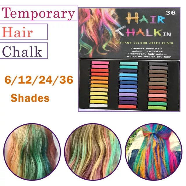 6/12/24/36 Einhorn Haarkreide Temporär Haarfärbemittel Farbe Weiche Pastell Salon-Kit