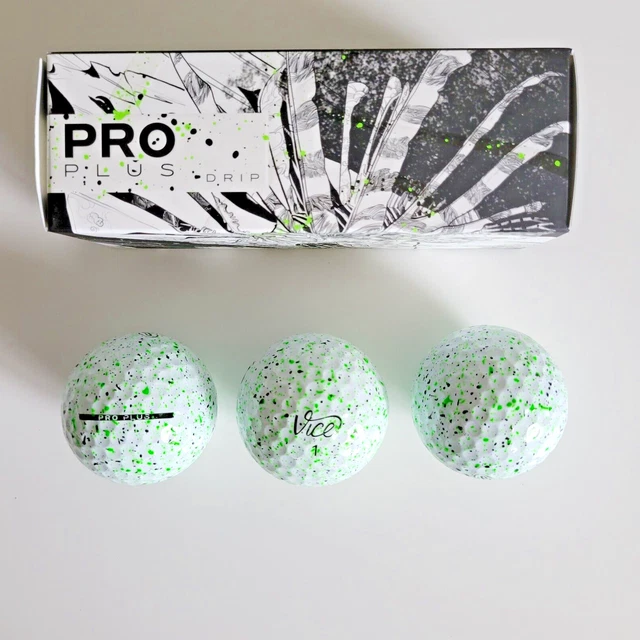 VICE GOLF PRO PLUS DRIP LIME GREEN Balls New Sleeve 3 Balls 13.99