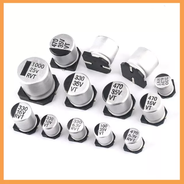SMD Aluminium Electrolytic Capacitors 6.3V - 50V Different Values Available