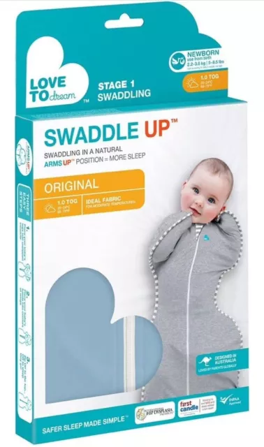 Love To Dream Swaddle UP Adaptive Original Swaddle Wrap-Blue-SMALL/FREE SHIPPING