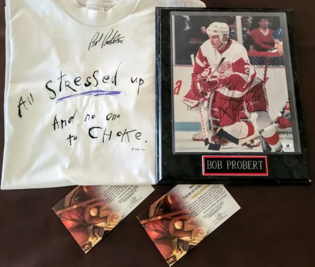 Bob Probert T-Shirt Detroit Red Wings NHL Soft Jersey #24 (S-2XL