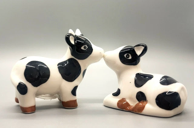 Love Calves Black/White Cow Porcelain Salt & Pepper Shaker Set
